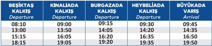 beşiktaş adalar hattı pazar ve tatil günleri vapur saatleri