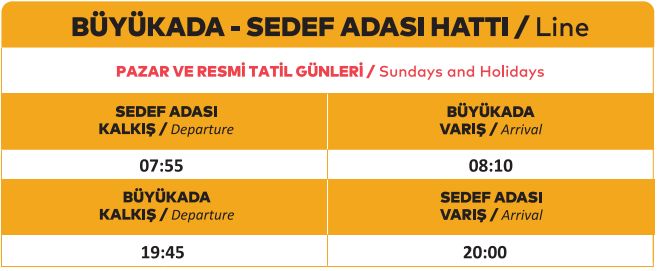 bostancı büyükada sedef adası hattı pazar ve tatil günleri tarifesi